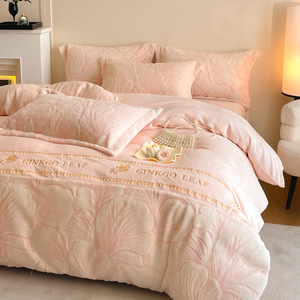 Ensemble de literie en polaire de lapin côté A et en velours de polaire de lait côté B, vente en gros, sur mesure, taille double, queen, king pour l'hiver - Product Image 6