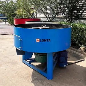 LONTA JQ350 350L Small Agitator Pan Type Mixing Device Flat Mouth Electric Cement Concrete Mixer For Block Making Machine