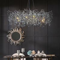 Lustre de luxe en cristal K9 pour salle à manger, luminaires décoratifs LED en forme de branche d'arbre, base en aluminium à montage en surface, indice de protection IP65