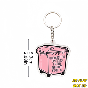 Llavero con Diseño de Bote de Basura Rosa con Frases de <span class=keywords><strong>Opiniones</strong></span> No Solicitadas de Personas Aleatorias, para Introvertidos, Estudiantes y Amantes de los Límites - Product Image 2