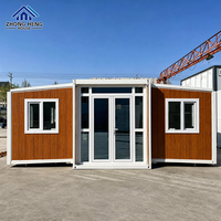 Villa Modulaire Préfabriquée de Luxe 20/40 pieds, Maison Conteneur Extensible Moderne Triple-Fonctionnelle avec 2 Chambres pour Hébergement de Vacances en Station Balnéaire