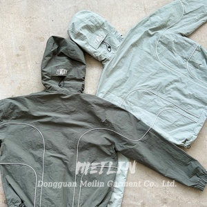 Custom Design Blank 3m <b>Reflective</b> Zip up <b>Jackets</b> Polyester Windproof Nylon Coat Outdoor Nylon Windbreaker <b>Jackets</b> <b>Men</b> - Product Image 3