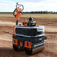 Rouleau compresseur manuel à double tambour de 800 kg, type portatif, pour compactage de sol