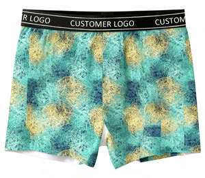 לוגו מותאם אישית הדפסה דיגיטלית מכנסי בוקסר ספורטיביים לגברים 100% פוליאסטר ציוד אימון מותניים בינוניים לוגו מותאם אישית קז'ואל סִגְנוֹן - Product Image 3