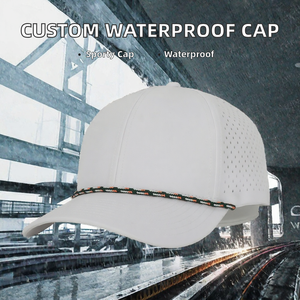 White 6-Panel Baseball <b>Cap</b> With Perforated Mesh Breathable Design Adjustable Fit For Outdoor Spring Summer Use - Product Image 2