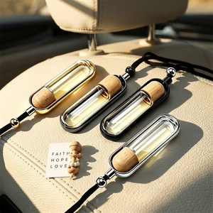 Luxury Glass <strong>Car</strong> Aroma <strong>Diffuser</strong> Pendant 10ml Floral Fragrance Oil Elegant Metal Frame Hanging Air Freshener - Product Image 3