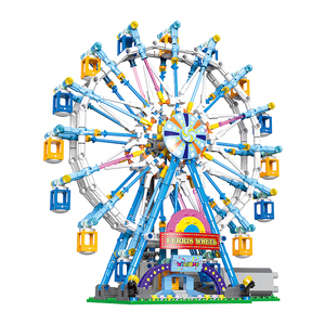 Briques électroniques pour enfants, jouets, grande roue électrique, 870 pièces, blocs de construction de parc d'attractions - Product Image 1
