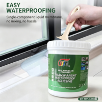Anti-fuite universel transparent écologique en acrylique auto-réparateur facile à utiliser pour usage humide, étanchéité pour murs et toits de salle de bain