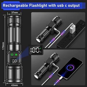 Marteau de sécurité multifonctionnel pour voiture avec lampe torche EDC rechargeable USB, buzzer et lumière LED tactique pour briser les vitres - Product Image 4