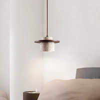 Lustre moderne en pierre de grotte jaune, style Wabi Sabi, LED, rond, pour bar, comptoir, îlot, salle à thé, salle à manger, lampe suspendue