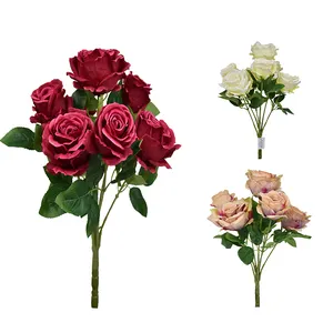 Artificial Flower Floral Bulk Velvet Roses For Wedding Bohemian Home Decor cheaper artificial foam rose balls