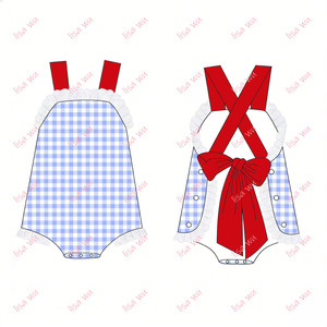 <span class=keywords><strong>Abbigliamento</strong></span> per Neonati per il Giorno dell'Indipendenza, Tutina in Cotone Tessuto per Bambini e Bambine, Tuta Estiva Semplice, <span class=keywords><strong>Abbigliamento</strong></span> per Neonate - Product Image 6