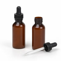 Flacon compte-gouttes en HDPE ambré de 100 ml avec pipette en verre pour l'emballage d'huiles essentielles, de parfums, de sérums cosmétiques