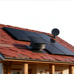 Ventilador <span class=keywords><strong>de</strong></span> Techo Axial Metálico Solar Inteligente <span class=keywords><strong>de</strong></span> 40W con Motor DC sin Escobillas, Control <span class=keywords><strong>de</strong></span> Temperatura OEM, <span class=keywords><strong>Extractor</strong></span> <span class=keywords><strong>de</strong></span> Calor, Operado a Distancia - Product Image 1