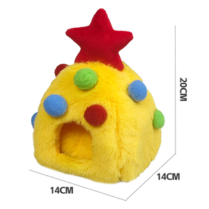 Matériau <span class=keywords><strong>en</strong></span> peluche écologique : cachette pour hamster sur le thème de Noël, chaude, confortable et spacieuse - Product Image 5