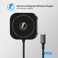 Cargador Inalámbrico Magnético Ultra Delgado para Teléfono 12 13 14 15 16 17 con Cable Tipo C de 1 Metro