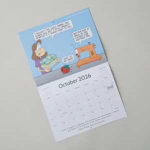 ปฏิทินติดผนังลายการ์ตูนแบบควิลท์ ปี 2026 แบบมองรายเดือน รูปทรงสี่เหลี่ยมผืนผ้า ของขวัญเทศกาล ดีไซน์การ์ตูน - Product Image 1