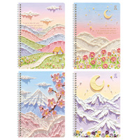Carnet de notes en spirale à motifs floraux style impressionniste, format A5/B5, 120 pages, idéal pour les cadeaux féminins, papeterie en gros à prix abordable