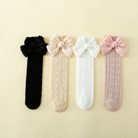 Chaussettes respirantes pour bébé avec nœud papillon pour tout-petits et nouveau-nés, chaussettes décontractées en tricot mignonnes - Coffret cadeau pour bébé