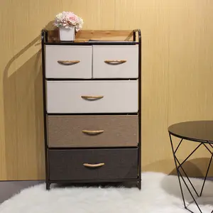 Customized 5L-608 Tall Basics Chest (5-Drawer) easy pull fabric drawer storage drawers tower