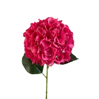 Fleur d'hortensia artificielle grande taille à tige unique, décoration de mariage, arrangement d'allée, accessoires de photographie extérieure, fleur en soie rouge