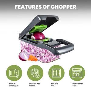 Ustensiles de cuisine en gros, best-sellers : Hachoir à légumes professionnel 16-en-1 en plastique pour usage domestique et commercial - Product Image 2