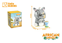EPT Mini Blocs de Construction Animaux Safari Zoo – Modèles Fauna Sauvage DIY pour Présentoir de Bureau, Cadeau de Collection pour Enfants