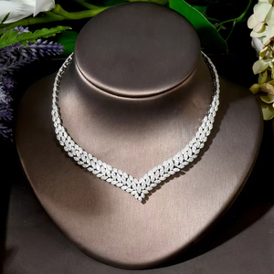 HIBRIDE, nueva moda para mujer, conjunto de joyería de Zirconia cúbica Para Boda nupcial, conjunto de collar y pendientes de 4 piezas, bijoux Femme <span class=keywords><strong>ense</strong></span> - Product Image 4