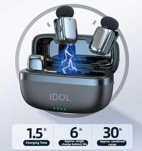 Microphone sans fil léger à clipser, mini micro-cravate 2.4G pour enregistrement vidéo, podcast, réunion, smartphone, appareil photo, ordinateur portable - Product Image 1