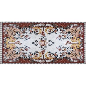 Médaillon en mosaïque <span class=keywords><strong>de</strong></span> marbre personnalisé entièrement fabriqué à la main <span class=keywords><strong>pierre</strong></span> mosaïque médaillon tapis parquet pour hôtel hall décoration <span class=keywords><strong>de</strong></span> sol - Product Image 3