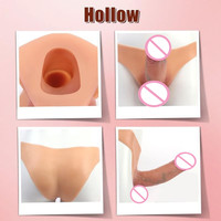 Harnais de pénis creux ultra-élastique réaliste, jouets sexuels, culotte dildo en silicone portable pour lesbiennes et gays