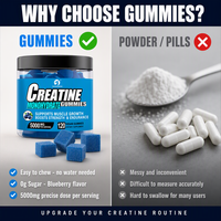 Gummies de créatine monohydrate en vrac à marque privée – Suppléments électrolytiques de créatine en gummies
