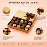 Elegante y Lujosa Caja de Regalo Dorada para Chocolates con Cinta, Caja de Embalaje de Papel de Lujo para Dulces y Regalos