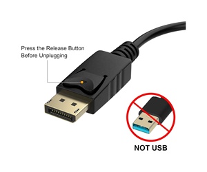 <span class=keywords><strong>Cable</strong></span> DP a VGA Chapado en Oro Macho-Hembra 1080P 60Hz para Computadora, Laptop, Monitor, Proyector, HDTV, TV, Decodificador, Cine en Casa - Negro - Product Image 3