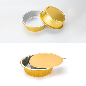 Mini Platos Desechables de Papel de Aluminio de 35 ml (1.2 oz), Envase de Papel de Aluminio Dorado para Salsas, Taza para Pastel con Tapa de Papel de Aluminio - Product Image 2
