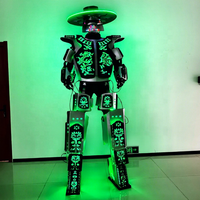 Vente chaude LED Mecha échasses Costume fête discothèque échasses Costume personnage adulte porter un chapeau LED Robot Costume Costume