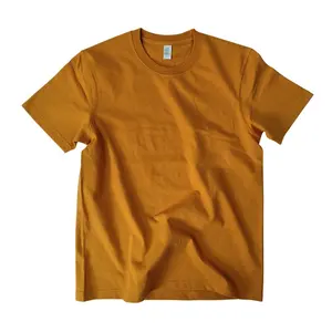 T-shirt kerah bulat Pria Wanita, kaus kosong ukuran besar Logo 265gsm untuk pria
