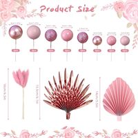 Fabrikpreis 38-teiliges Rosa-Gold Kuchen-Deko-Set Palm Happy Birthday Baby Shower Hochzeit Party Zubehör Kuchen-Dekoration
