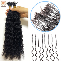 Capelli Umani Pre-Divisi in Bulk per Locs, Trecce Boho all'Uncinetto, Estensioni Ricci Ondulati a Doppia Trama Senza Nodi per Donne