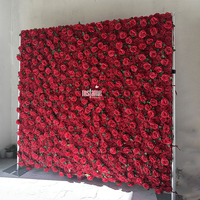 Fleurs décoratives, couronnes et plantes, roses rouges, fleurs artificielles, panneau de décoration intérieure, décoration de mariage, mur de fleurs, toile de fond