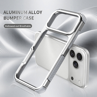 Étui de téléphone anti-chute avec airbag pour iPhone 17 Pro Max, coque de protection en alliage d'aluminium avec trou pour cordon pour iPhone 17 Pro