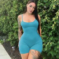 Combinaison de sport respirante et sexy de couleur unie pour yoga et fitness, short de yoga pour femme, combinaison une pièce pour femmes
