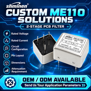 SHMIMEN <span class=keywords><strong>ME110</strong></span> PCB-Platine Pin-Typ Tiefpass-Leistungsfilter 220V/250VAC EMC PCB Pin EMI-Filter Störfilter - Product Image 1