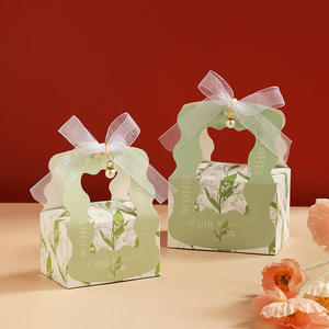 High-end Wedding Favor Gift <b>Box</b> Recycled Materials Rigid Folding <b>Box</b> with Matt Lamination Fresh Style Candy Packaging - Product Image 3