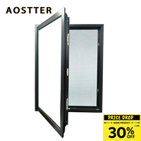 Fenêtres à battants en aluminium noir de style français moderne insonorisées avec isolation thermique et double vitrage trempé