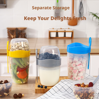 Conteneur de stockage alimentaire moderne en plastique écologique réutilisable et portable avec couvercle pour le petit-déjeuner, les fruits et les légumes