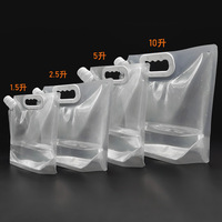 Pochettes à eau en plastique écologiques portables transparentes avec bec verseur et poignée