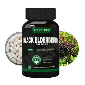 สารสกัดจากต้นเอลเดอร์เบอร์รี่สีดำออแกนิคหมัก500มก. อาหารเสริมสมุนไพรแคปซูลสีดำ Elderberry - Product Image 1