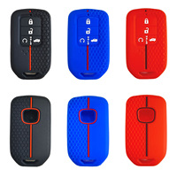 Casing Kunci Silikon dengan Tekstur Sarang Lebah Anti Gores untuk Kunci Mobil Pintar Civic 4 Tombol