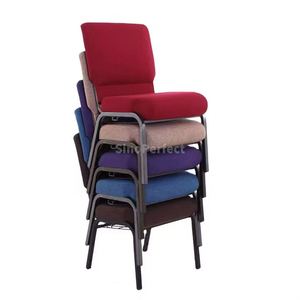 Chaise d'église empilable personnalisée pour banquets et événements, chaise rembourrée pas chère pour mariages, cérémonies et conférences, vente en gros - Product Image 1